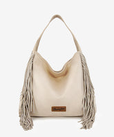 Wrangler Fringe Studded Hobo Bag Beige